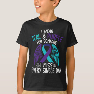 T-shirt Je Porte Turquoise Et Violet Pour Quelqu'Un Que Je