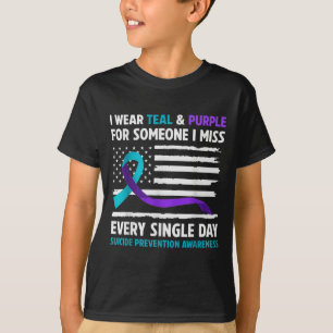 T-shirt Je Porte Turquoise Et Violet Pour Quelqu'Un Que Je