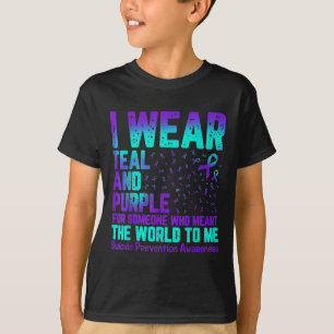 T-shirt Je Porte Turquoise Et Violet Pour Quelqu'Un Qui Ve