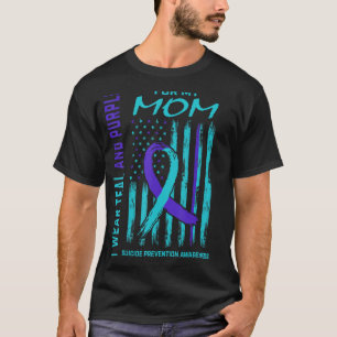 T-shirt Je porte Turquoise et violet Suicide Sensibilisati