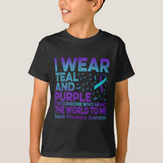 T-shirt Je Porte Turquoise Et Violette Prévention Du Suici