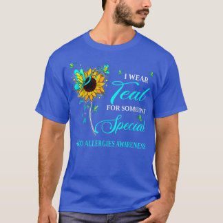 T-shirt Je Porte Turquoise Pour La Sensibilisation Aux All