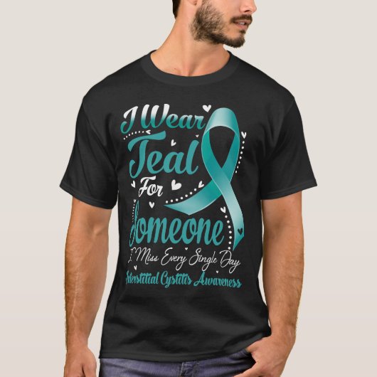 T-shirt Je Porte Turquoise Pour La Sensibilisation INTERST (Devant)