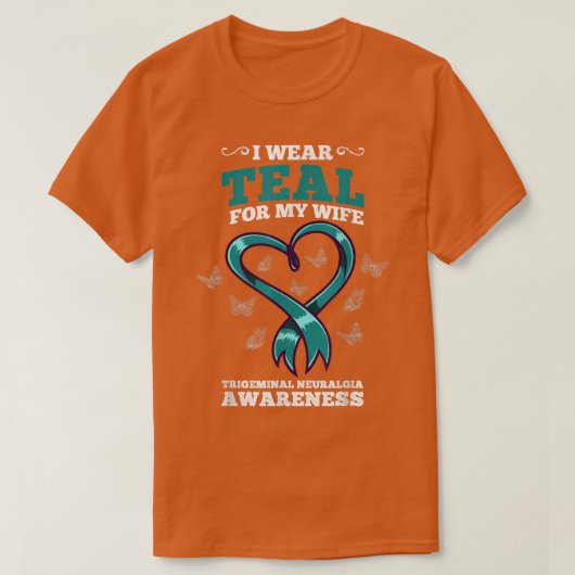 T-shirt Je Porte Turquoise Pour Ma Femme Trigeminal Neural (Design devant)