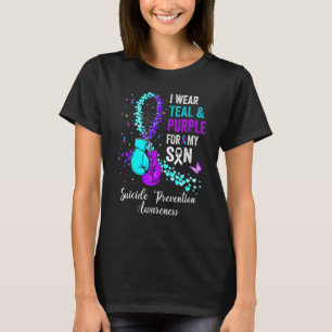 T-shirt Je Porte Turquoise & Violet Pour Mon Fils Préventi