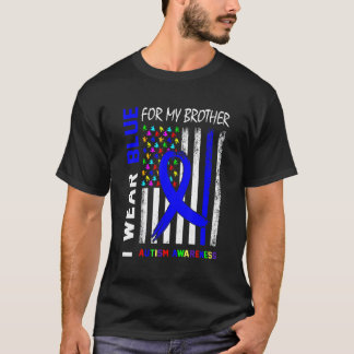 T-shirt Je Porte Un Ruban Bleu Pour La Journée De Sensibil
