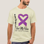 T-shirt Je porte un ruban pour mon héros - GIST Cancer (Devant)