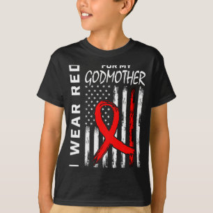 T-shirt Je porte un ruban rouge pour la sensibilisation à
