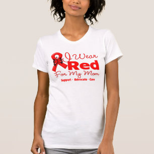 T-shirt Je porte un ruban rouge pour ma maman