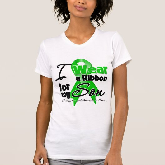T-shirt Je porte un ruban vert pour mon fils (Devant)