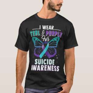 T-shirt Je Porte Un Soutien Turquoise Et Violet À La Sensi