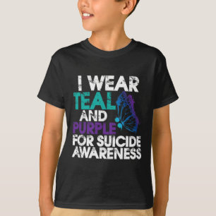 T-shirt Je Porte Un Soutien Turquoise Et Violet À La Sensi