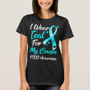 T-shirt Je Porte Un Turquoise Pour Ma Connaissance Cousin
