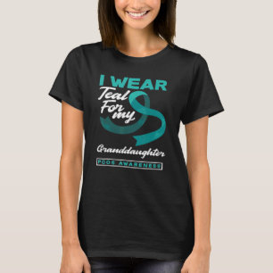 T-shirt Je Porte Un Turquoise Pour Ma Petite-Fille Sensibi