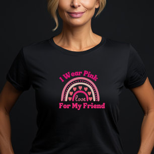 T-shirt Je porte une conscience du cancer du sein rose