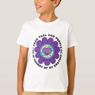 T-shirt Je Porte Une Mémoire Turquoise Et Violette De Mon