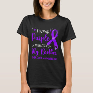 T-shirt Je Porte Une Mémoire Violette Du Frère Sensibilisa