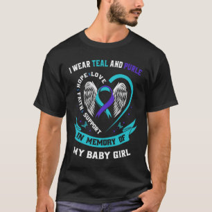 T-shirt Je porte une prévention Turquoise et violette du s