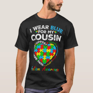 T-shirt Je Porte Une Sensibilisation sur l'autisme Bleue M