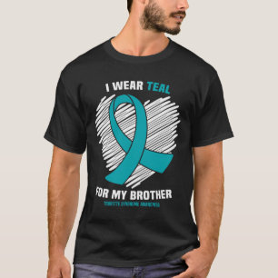 T-shirt Je Porte Une Turquoise Pour Mon Frère Tourette Syn