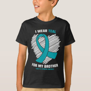T-shirt Je Porte Une Turquoise Pour Mon Frère Tourette Syn