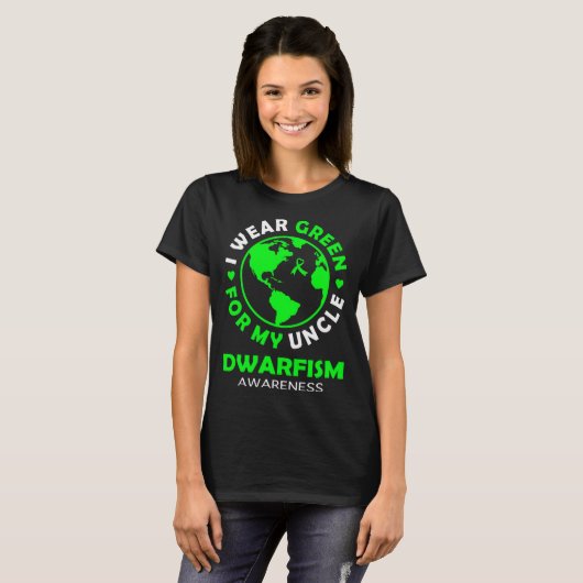 T-shirt Je porte VERT pour mon ONCLE CONSCIENCE DWARFISM (Devant entier)