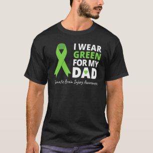 T-shirt Je Porte Vert Pour Mon Père Tbi Sensibilisation Ve