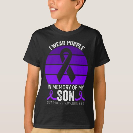 T-shirt Je Porte Violet Surdose Conscience Violet Ribbon S (Devant)