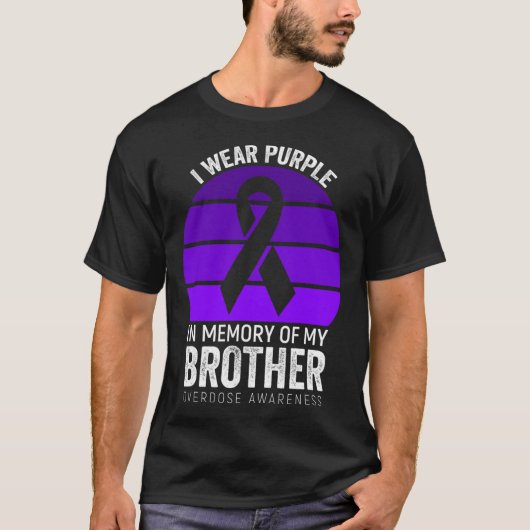 T-shirt Je Porte Violet Surdose Sensibilisation Brun Ruban (Devant)