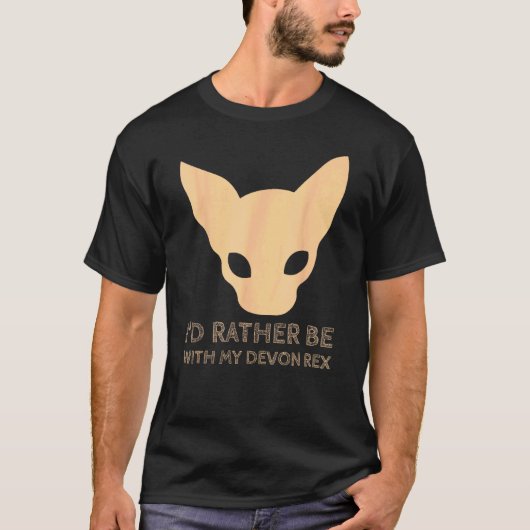 T-shirt Je préfère avec mon chat Devon Rex (Devant)