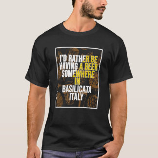 T-shirt Je préfère avoir une bière quelque part en Basilic