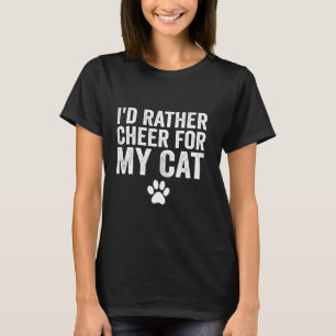 T-shirt Je préfère encourager mon chat drôle anti-football
