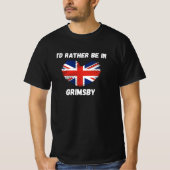 T-shirt Je préfère être dans Grimsby - Union Jack Heart (Devant)