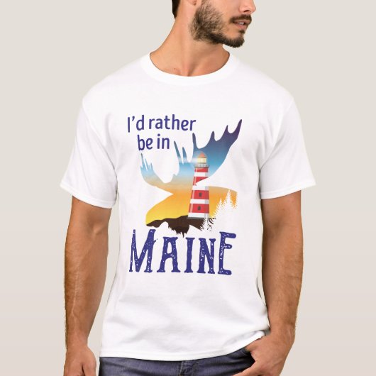 T-shirt Je préfère être dans le Maine (Devant)
