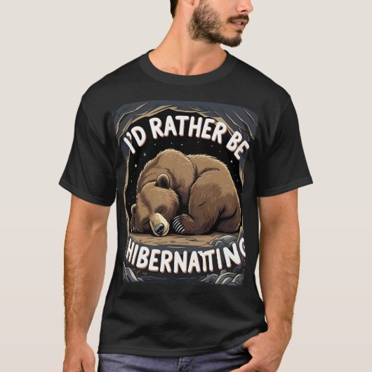 T-shirt Je préfère être en hibernation : Sleepy Bear Graph (Devant)