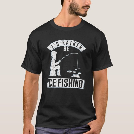 T-shirt Je préfère être Ice Fishing Hook Adventure Truite (Devant)