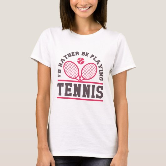 T-shirt Je préfère jouer au tennis (Devant)