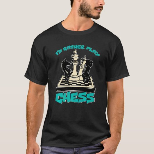 T-shirt Je préfère jouer aux échecs (Devant)