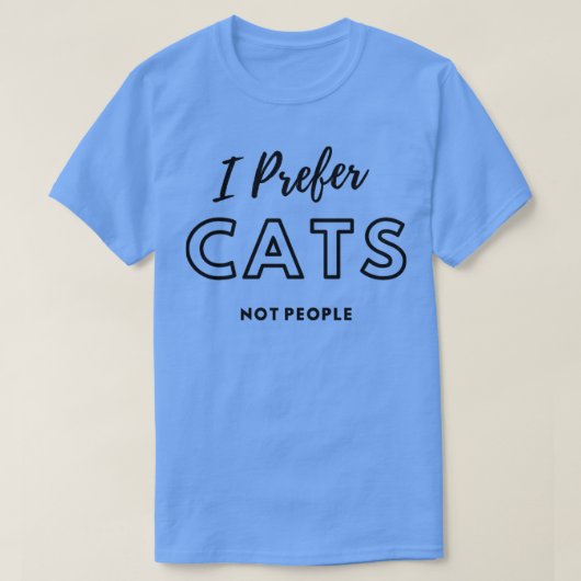 T-shirt Je préfère les chats aux gens1 (Design devant)