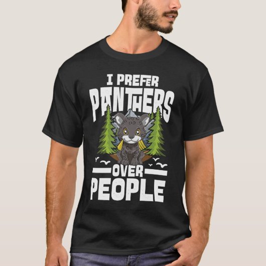 T-shirt Je préfère les panthères aux gens pour une panthèr (Devant)