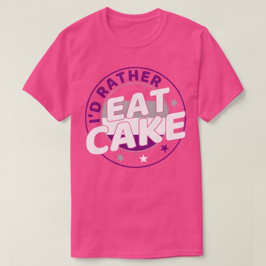 T-shirt Je préfère manger du gâteau amusant Ace Pride Asex (Design devant)