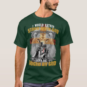 T-shirt Je préfère rester avec Dieu Chevalier Templier Pre
