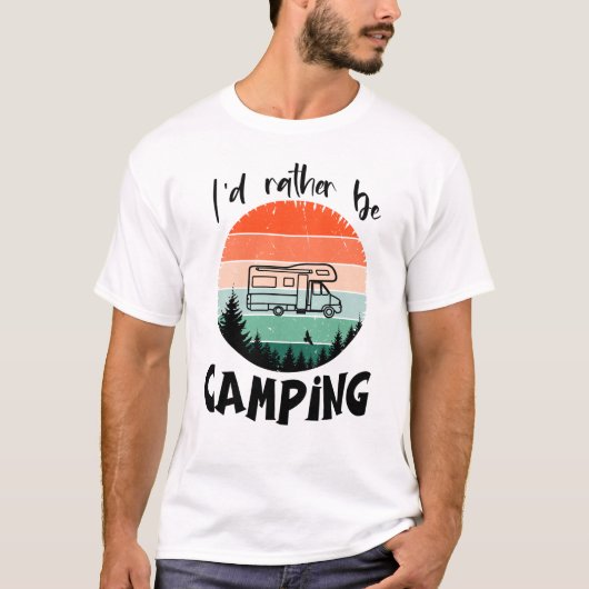 T-shirt Je préférerais camper Mobil Wald (Devant)