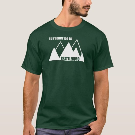 T-shirt Je Préférerais Être À Brattleboro Vermont Mountain (Devant)
