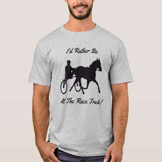 T-shirt Je Préférerais Être À La Course Horse (Devant)