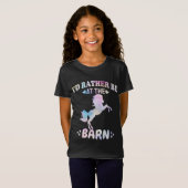 T-Shirt Je Préférerais Être À La Grange (Devant entier)