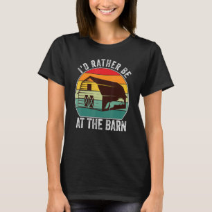 T-shirt Je Préférerais Être À La Grange - Funny Farm Horse