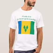 T-shirt "Je préférerais être à St. Vincent" Design (Devant)