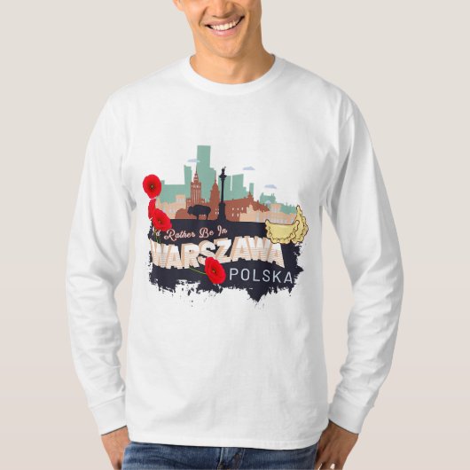 T-shirt Je Préférerais Être À Varsovie Polska - Varsovie V (Devant)