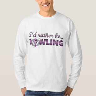 T-shirt Je préférerais être BOWLING (violet)